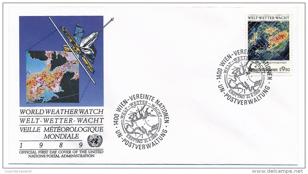 NATIONS UNIES ONU - 9 Enveloppes FDC - World Weather Watch - Veille Météorologique Mondiale - Protection De L'environnement & Climat
