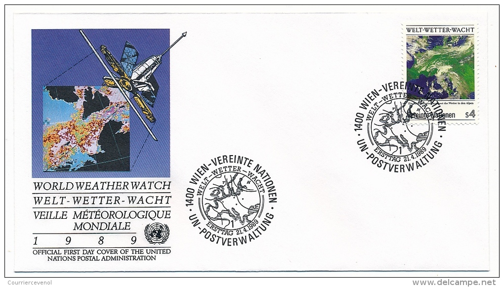 NATIONS UNIES ONU - 9 Enveloppes FDC - World Weather Watch - Veille Météorologique Mondiale - Environment & Climate Protection