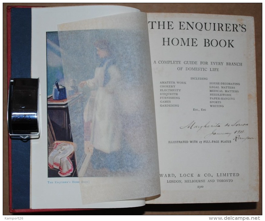 The Enquirer`s Home Book 1910 Guide For Every Branch Of Domestic Life LA VIE DOMESTUQUE - 1900-1949