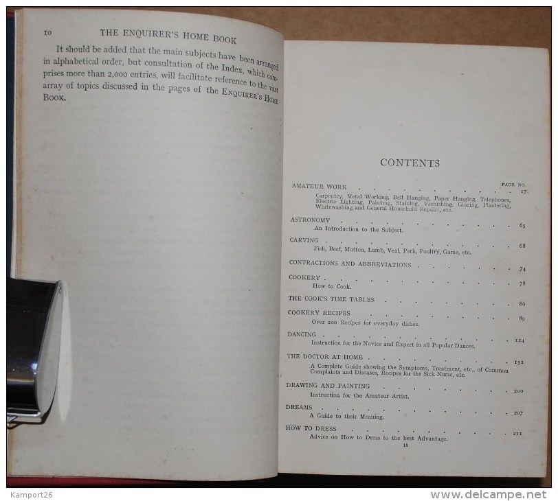 The Enquirer`s Home Book 1910 Guide For Every Branch Of Domestic Life LA VIE DOMESTUQUE - 1900-1949