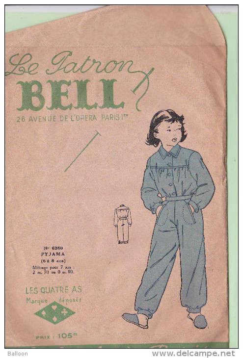 Le Patron BELL - N° 6360 Pyjama - Les Quatre AS - Schnittmuster