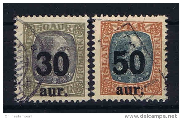 Iceland 1925 Mi Nr 112-113 Yv Nr 113-114  Used - Gebruikt