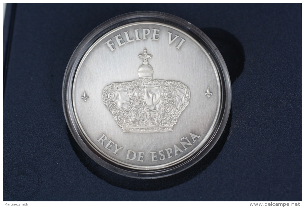 Official Spanish Silver Medal - Proclamation Of The King Felipe VI Of Spain 19 June 2014 - Boxed - Royaux/De Noblesse