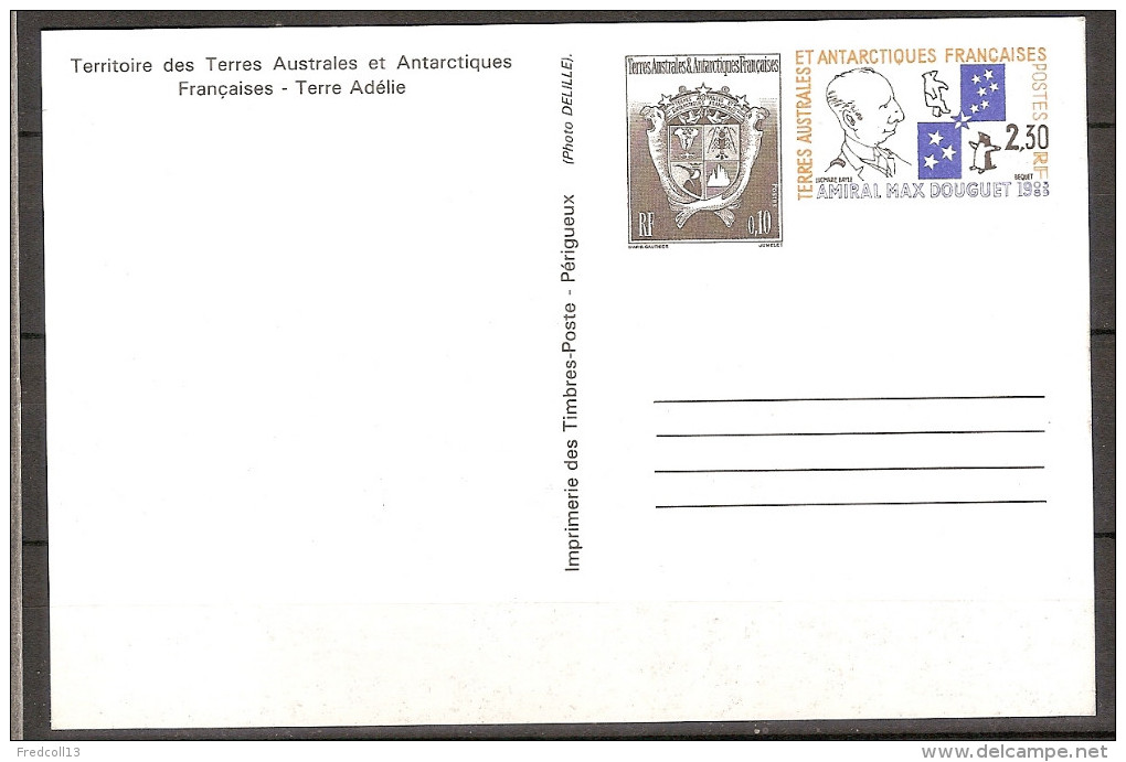 Terres Australes Entier Postal 1-CP ** Côte 4.50 € - Postwaardestukken