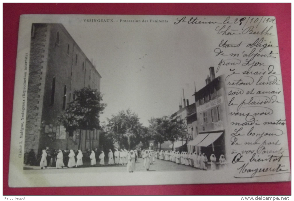 Cp  Yssingeaux Procesion Des Penitents - Yssingeaux