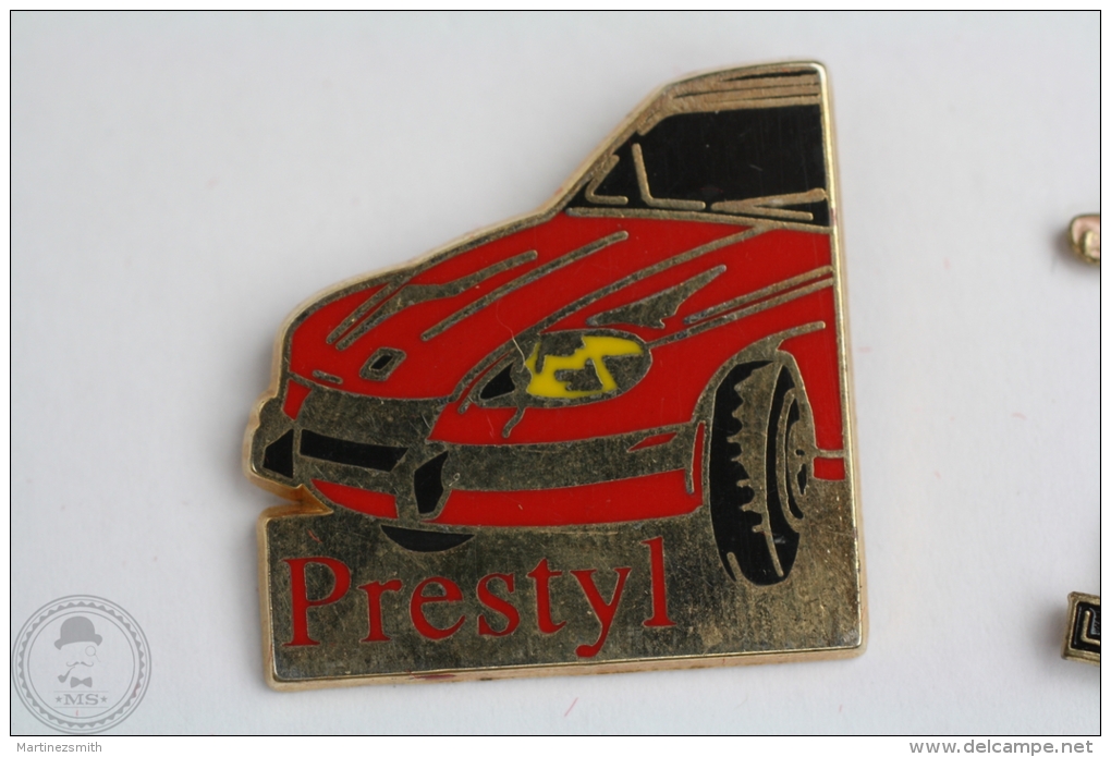 Prestyl Red Colour Car - Pin Badge  #PLS - Autres & Non Classés