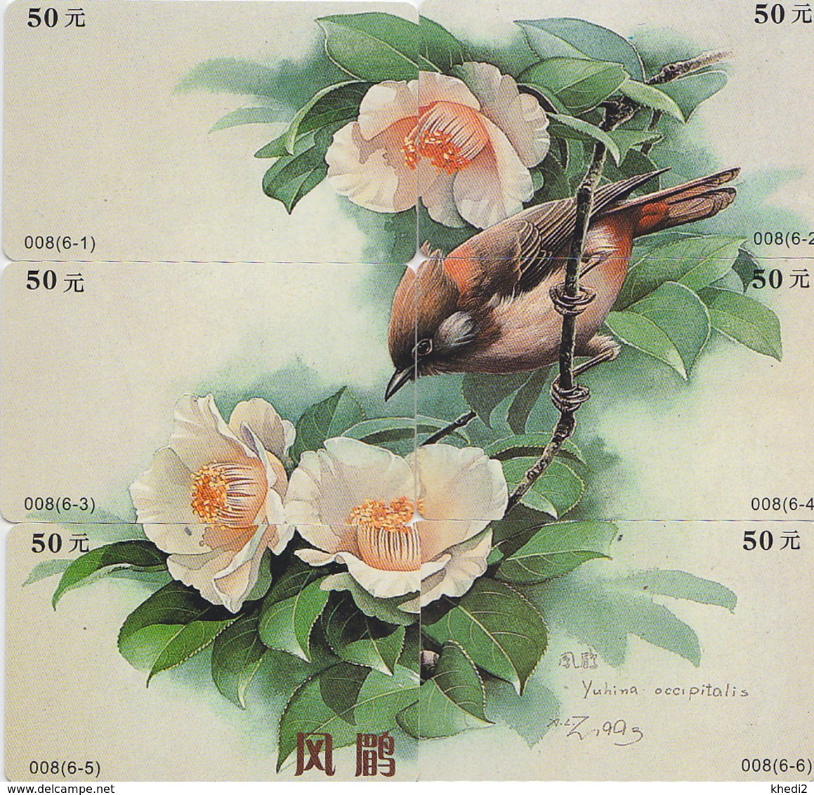 PUZZLE 6 TC Chine - ANIMAL - OISEAU Passereau Oiseaux - 6 Phonecards Bird Songbird - Vogel Telefonkarten - 3155 - Puzzles