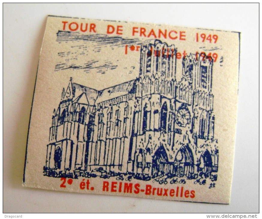 TOUR DE FRANCE  1949  REIMS  BRUXELLES      CICLISMO  CYCLISTE   CYCLISME   ERINNOPHILIE  CHIUDILETTERA   Envelope - Ciclismo