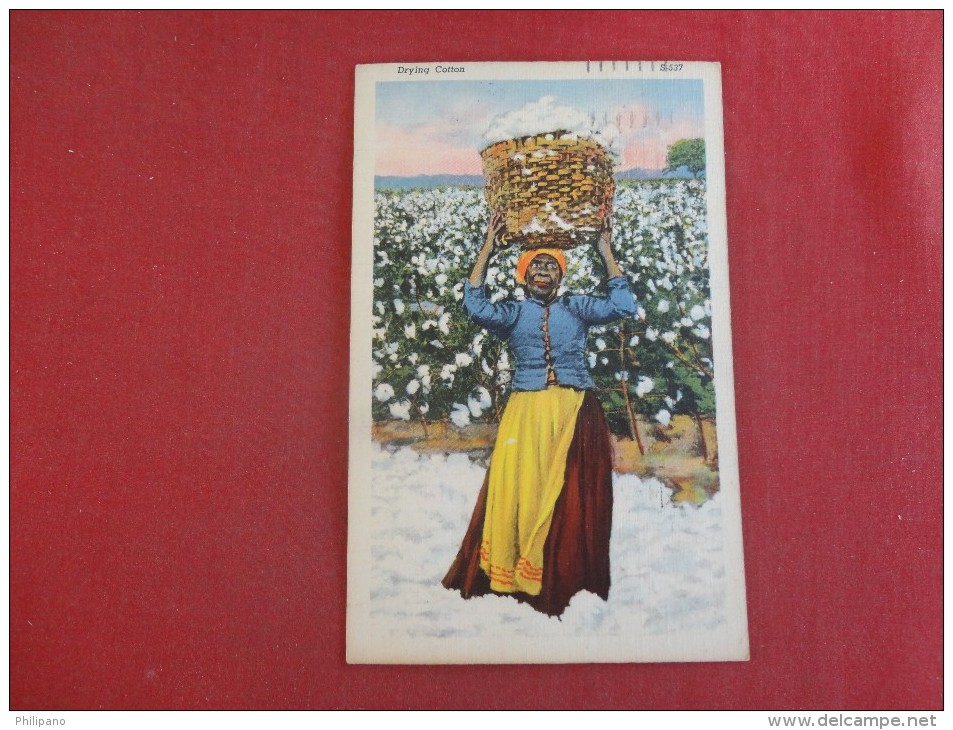 American Topics> Black Americana  Drying Cotton -ref   1396 - Black Americana