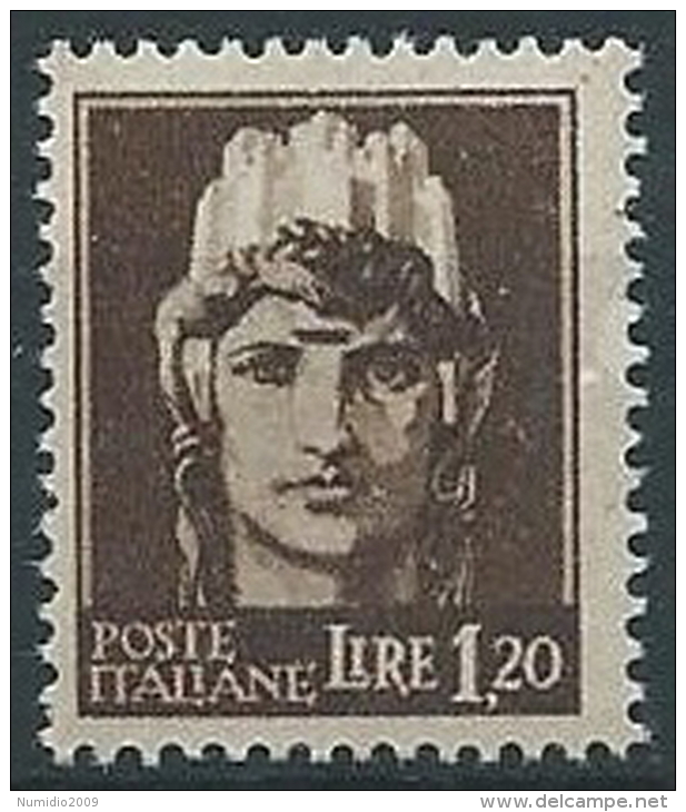 1945 LUOGOTENENZA EFFIGIE 1,20 LIRE FILIGRANA RUOTA MNH ** - ED578-4 - Neufs