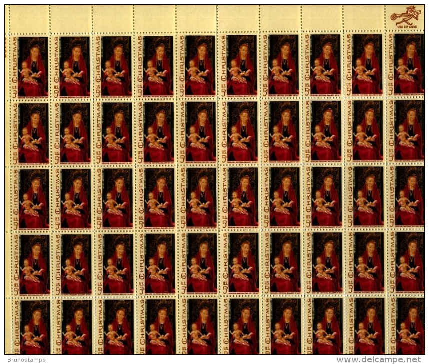 UNITED STATES - 1967  CHRISTMAS   FULL SHEET  MINT NH - Hojas Completas