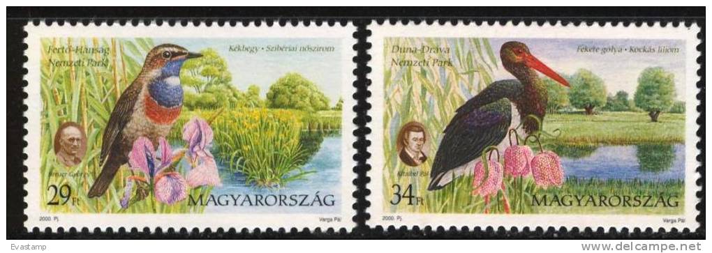HUNGARY - 2000. National Parks III. / Birds / Flowers  MNH!! Mi 4588-4589. - Ongebruikt