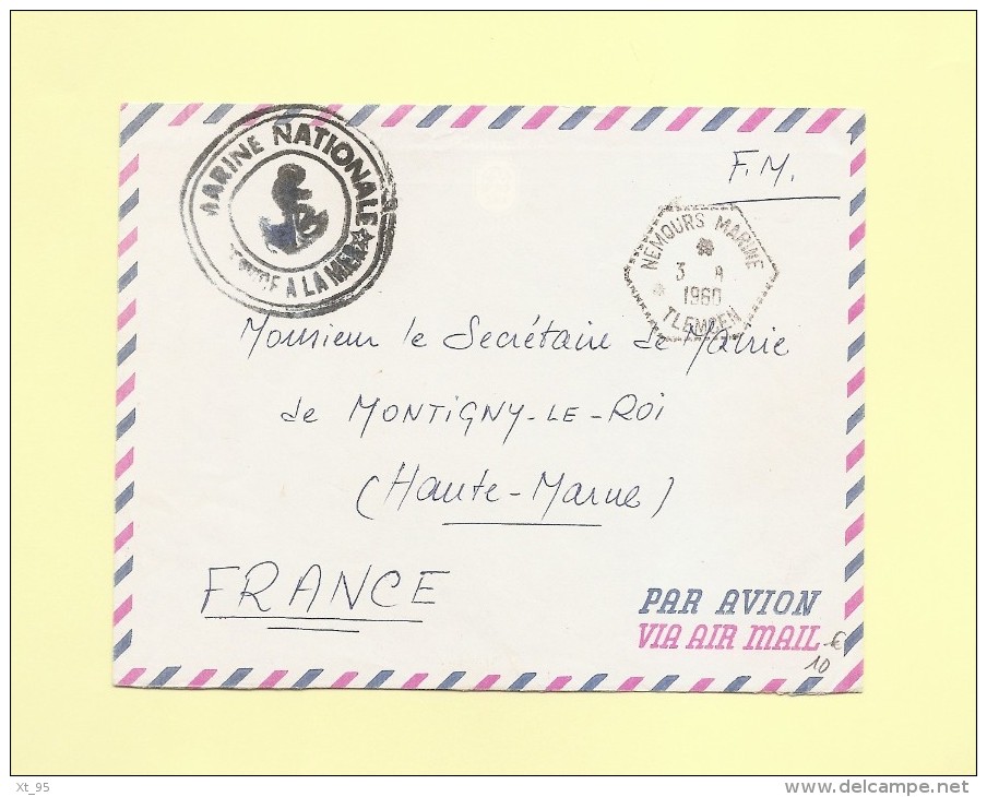 Nemours Marine - Tlemcen - 1960 - Marine Nationale - Lettres & Documents