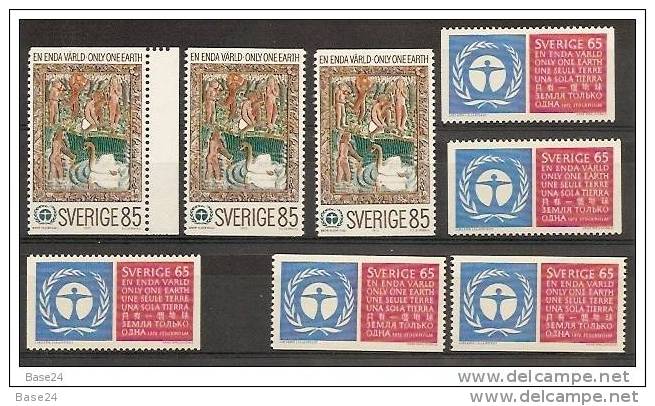 1972 Svezia Sweden Sverige PROTEZIONE AMBIENTE  ENVIRONEMENT 3 Serie Di 2v. (737/38) + 737c.x2 MNH** - Protezione Dell'Ambiente & Clima