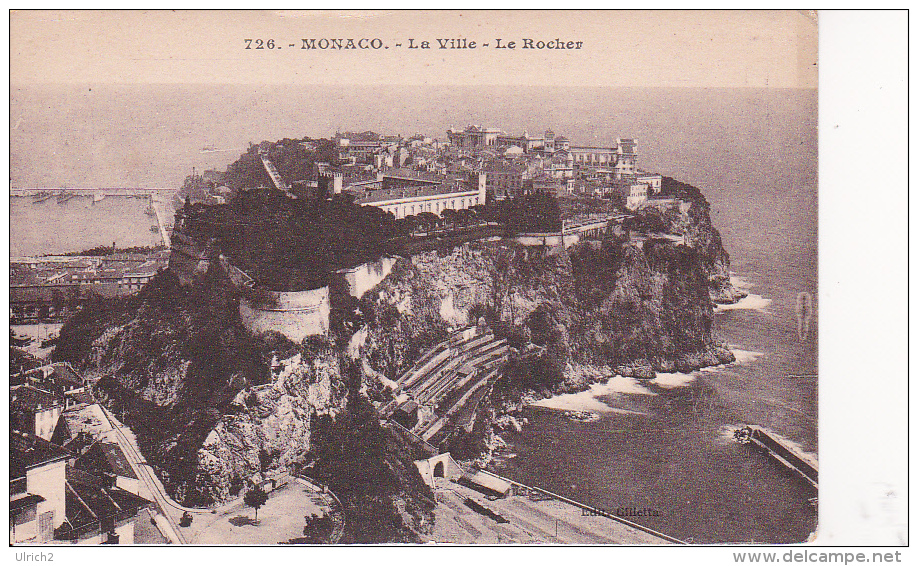 CPA Monaco - La Ville - Le Rocher - 1928 (6860) - Monte-Carlo