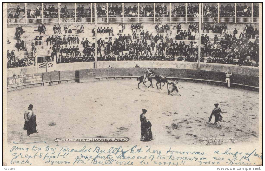 BULL FIGHT JUAREZ MEXICO 1907 - Stempel El Paso - Mexiko