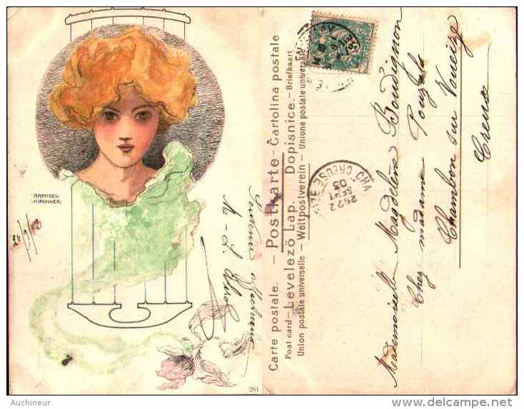 Illustrateur Raphael Kirchner - Femme Art Nouveau, L'iris - Kirchner, Raphael