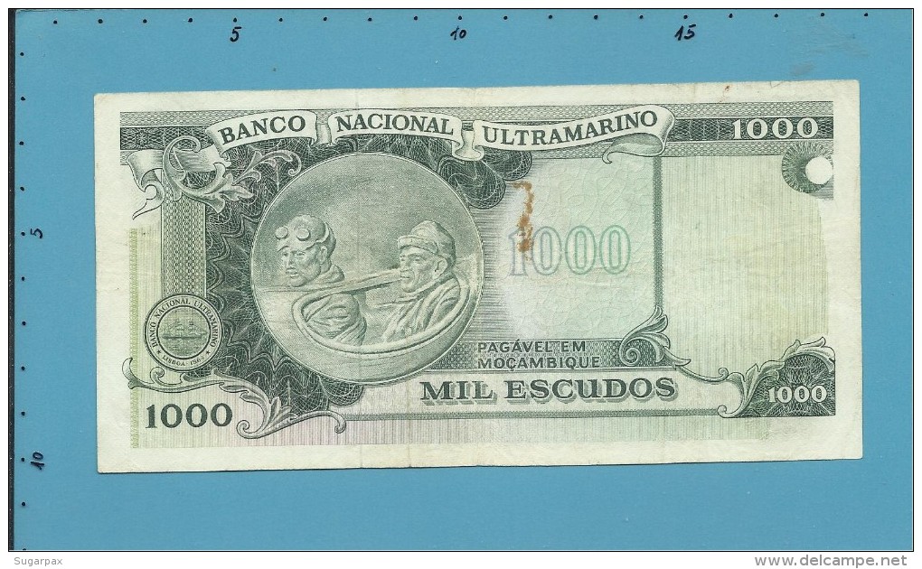 MOZAMBIQUE - 1000 ESCUDOS - 23.05.1972 - P 115 - GAGO COUTINHO - VERSO ( SACADURA CABRAL ) - Portugal - Moçambique