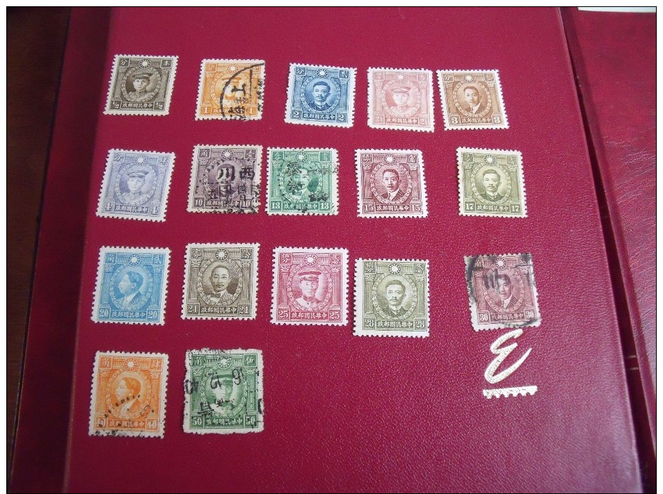 Timbres  De Collection  Chine   Année; 1939-43      Y.T.   N° 312 / 17-320 / 30 - 1912-1949 Republic