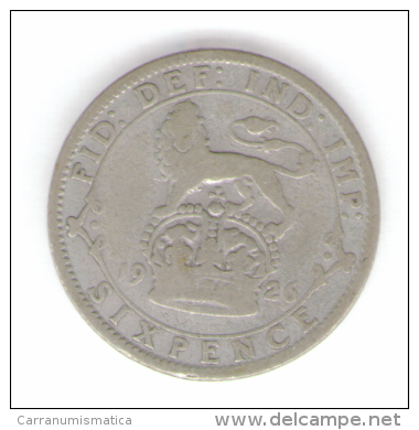 GRAN BRETAGNA SIX PENCE 1926 AG - H. 6 Pence