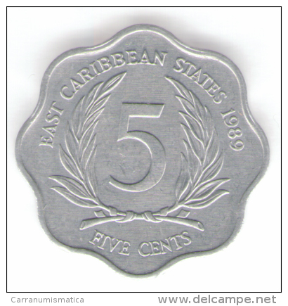 STATI DEI CARAIBI ORIENTALI 5 CENTS 1989 - East Caribbean States