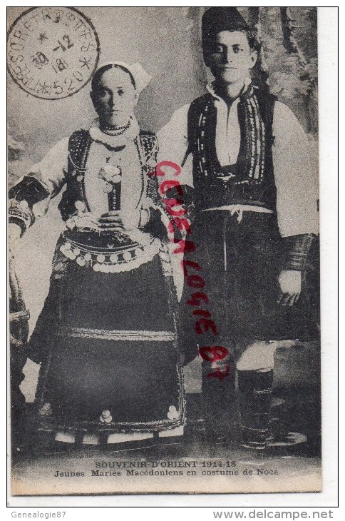 SERBIE - SOUVENIR D' ORIENT 1914-1918-  JEUNES MARIES MACEDONIENS EN COSTUME DE NOCE - Serbia