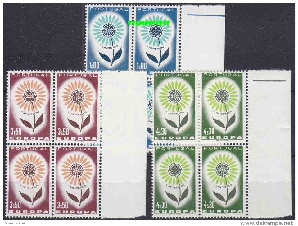 Europa Cept 1964 Portugal 3v Bl Of 4 ** Mnh (14091) - 1964