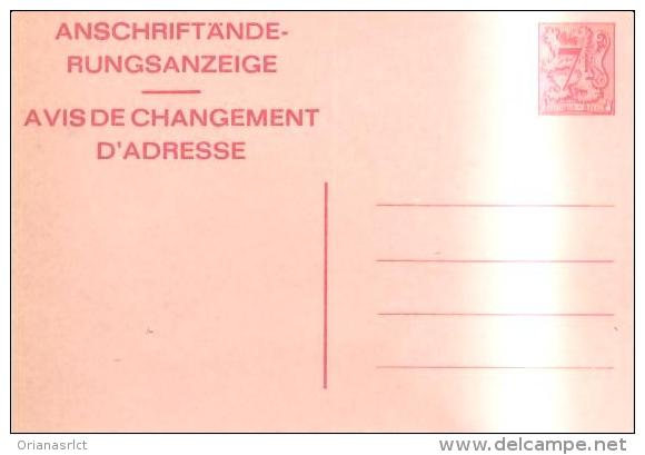 79558) INTERO POSTALE NUOVA  BERICHT VAN ADRESVERANDEING  7,5 FR - Addr. Chang.