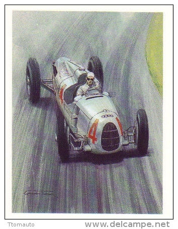 ´History Of Motor Racing´ Carte De Collection -  Auto Union C Type  -  1936  -  Illustrateur Graham Turner - Automobile - F1