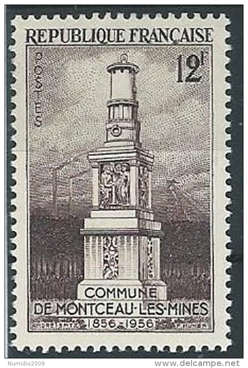 1956 FRANCIA MONUMENTO DI MONTCEAU IES MINES MH * - EDF080 - Unused Stamps