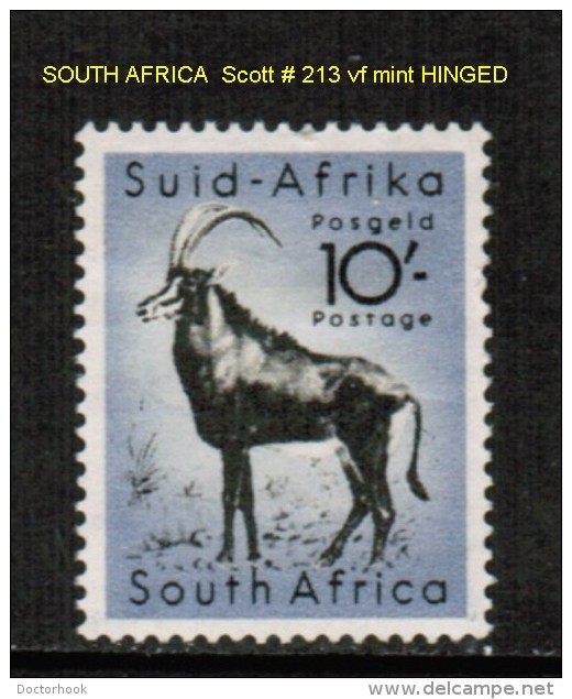 SOUTH AFRICA   Scott  # 213* VF MINT HINGED - Neufs