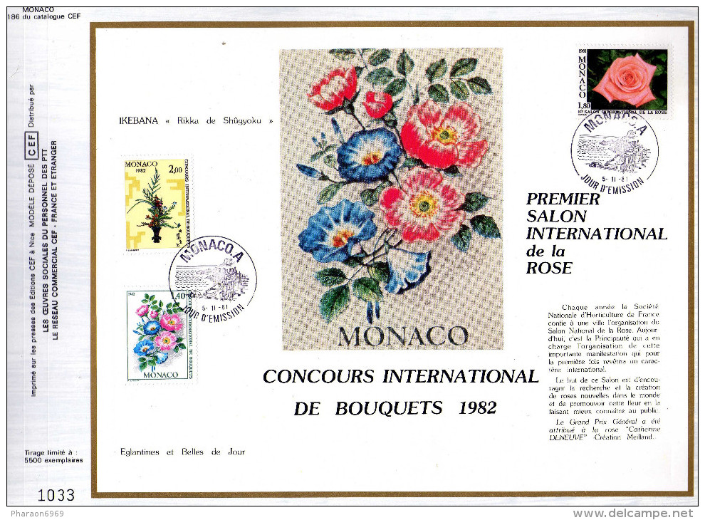 Feuillet Tirage Limité CEF 186 Concours De Bouquets Fleurs Ikebana églantines Et Belles De Jour Rose - Cartas & Documentos