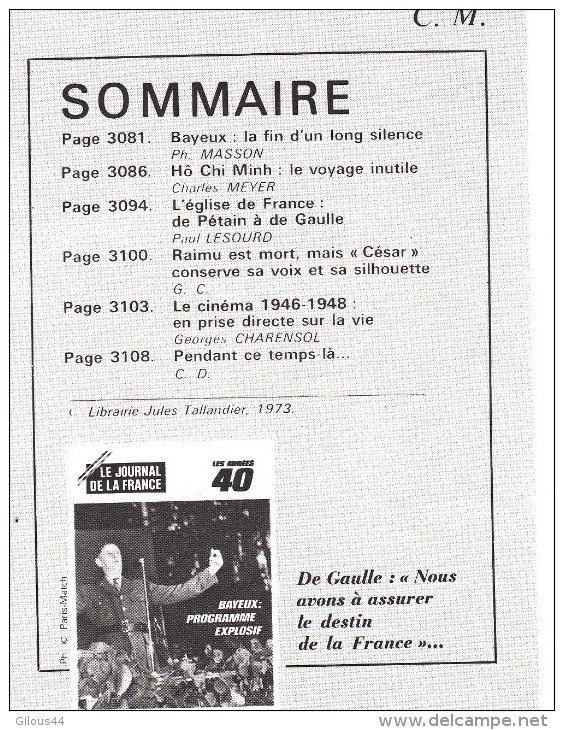 Le Journal De La France Les Années 40 N° 206 Bayeux Programme Explosif - French