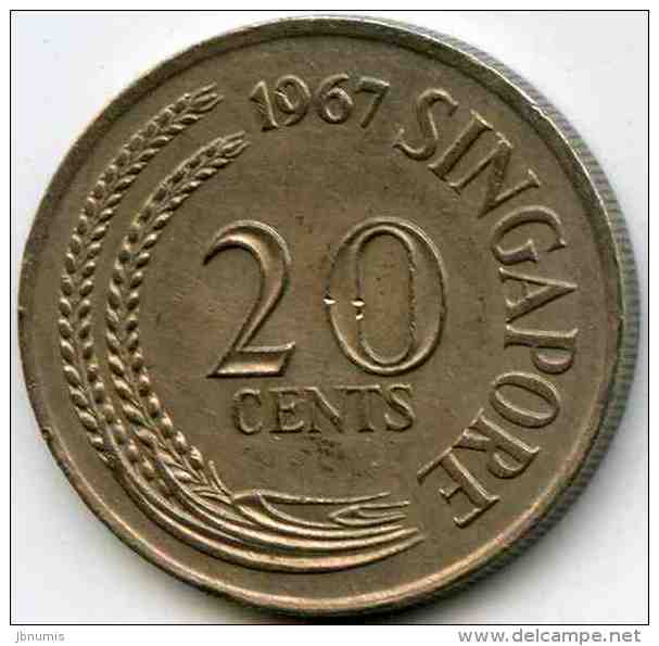 Singapour Singapore 20 Cents 1967 KM 4 - Singapore