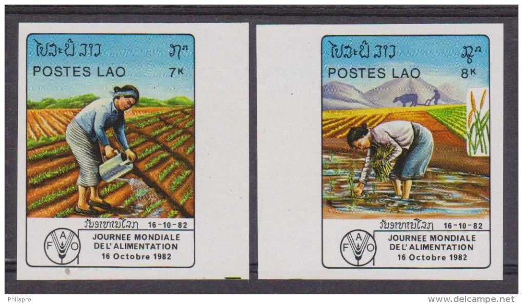 LAOS  NON DENT./IMPERF  FAO   YVERT N° 436/7  **MNH - Laos