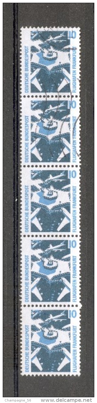 1988 N° 1179 A . X  SE-TENANT VERTICALE FLUORESCENT  OBLITÉRÉ 0.30 € X 5 =  YVERT TELLIER 1.50 € - Rolstempels