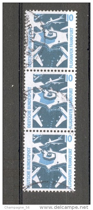 1988   N° 1179 + 1179 + 1179  X 3  SE-TENANT VERTICALE  FLUORESCENT   OBLITÉRÉ - Rollenmarken