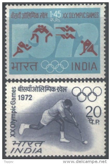 INDIA -: OLYMPIC MUNCHEN - HOCKEY On FIELD - WRESTLING - **MNH - 1972 - Rasenhockey