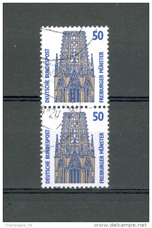 1987 N°1167 + 1167  SE-TENANT  FLUORESCENT OBLITÉRÉ 0.60 € X 2 =  YVERT TELLIER 1.20 € - Rollenmarken