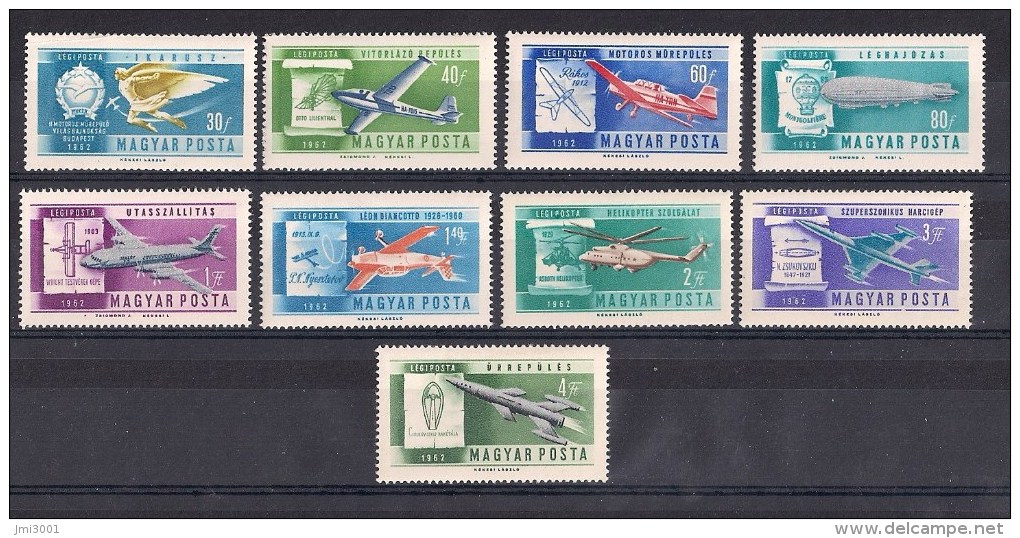 Hongrie 1962 YT- PA232/240 - Mi 1846A/54A * - Unused Stamps