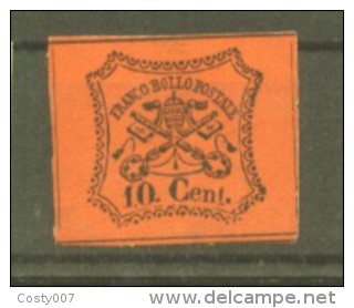 Italy Papal State 1867 Coat Of Arms 10C Mi.15 MH AM.359 - Etats Pontificaux