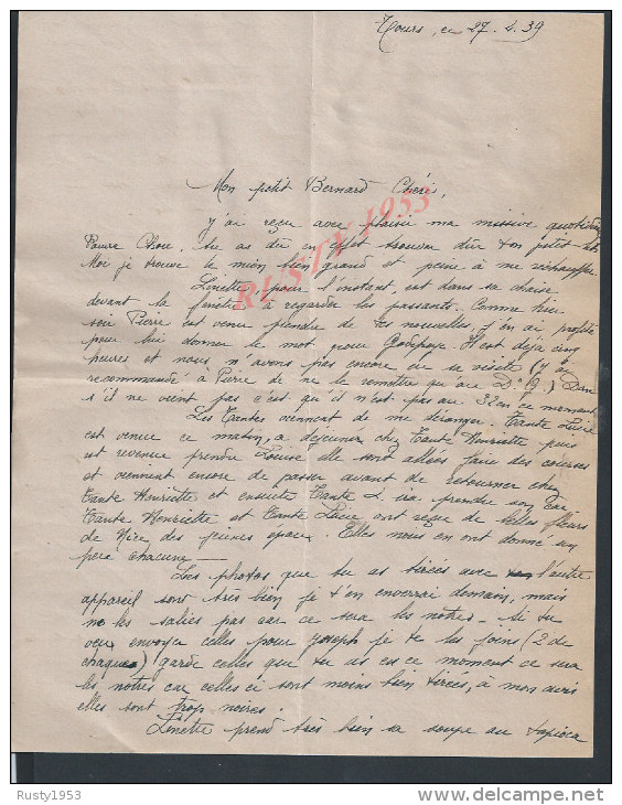 21: MILITARIA :  LOT DE 10 LETTRES CORRESPONDANCE DU MARI MILITAIRE DU 32e RI DU S.P 158 : A SON EPOUSE DE TOURS :