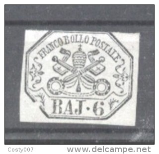 Italy Papal State 1852 Coat Of Arms 6 BAJ Mi.7a MLH AM.361 - Etats Pontificaux