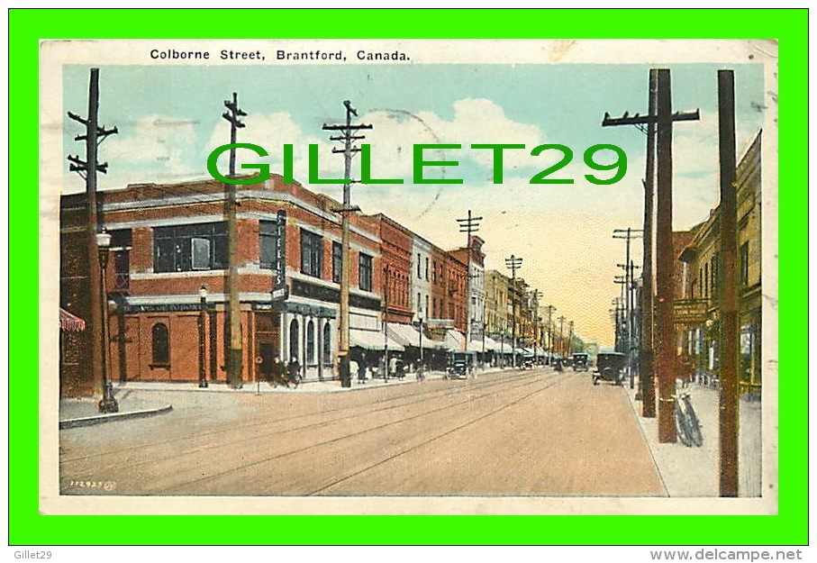 BRANTFORD, ONTARIO - COLBORNE STREET - ANIMATED -  THE VALENTINE &amp; SONS UNITED  PUB. CO - TRAVEL IN 1923 - - Other & Unclassified