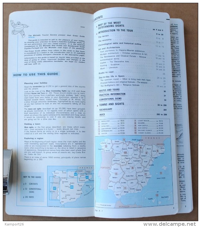 MICHELIN 1974 SPAIN Green Tourist Guide ESPAÑA Tourism MAPS - Europe