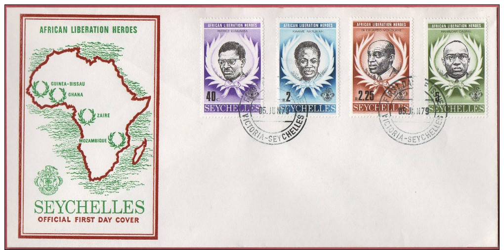 Seychelles FDC 015 - 05.06.1979 African Liberation Heroes - Seychelles (1976-...)