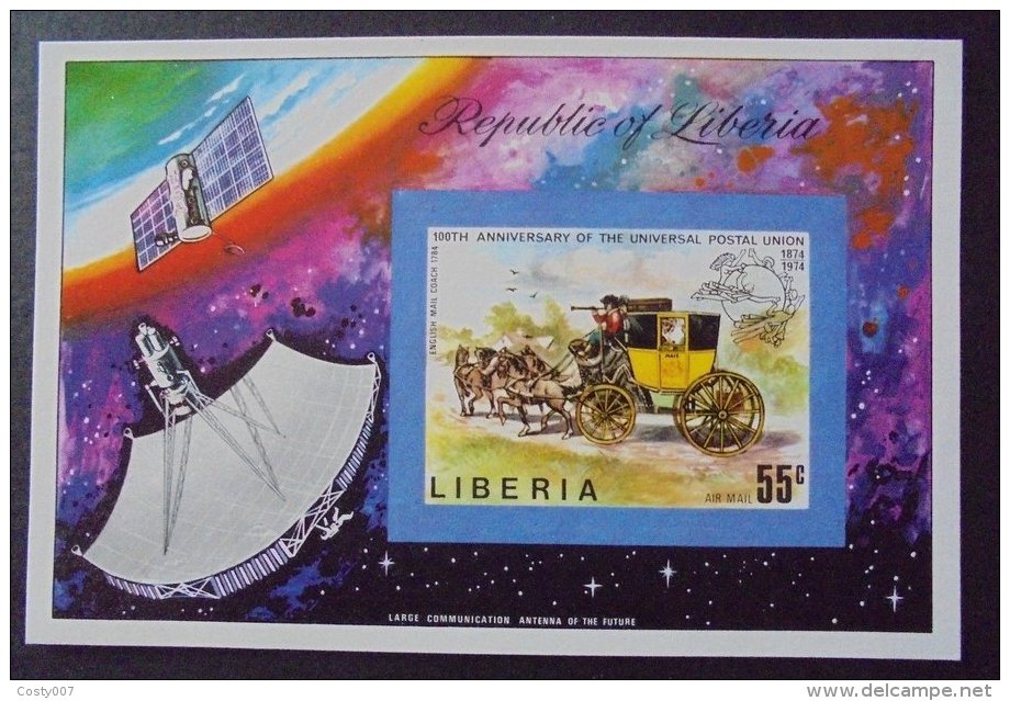 Liberia 1974 UPU Centenary Transport Imperf. Sheet MNH DA.057 - Liberia