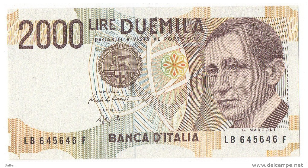 REPUBBLICA ITALIANA  L. 2000  MARCONI  SERIE LB  SPAZIALI  1990 FDS - 2000 Lire