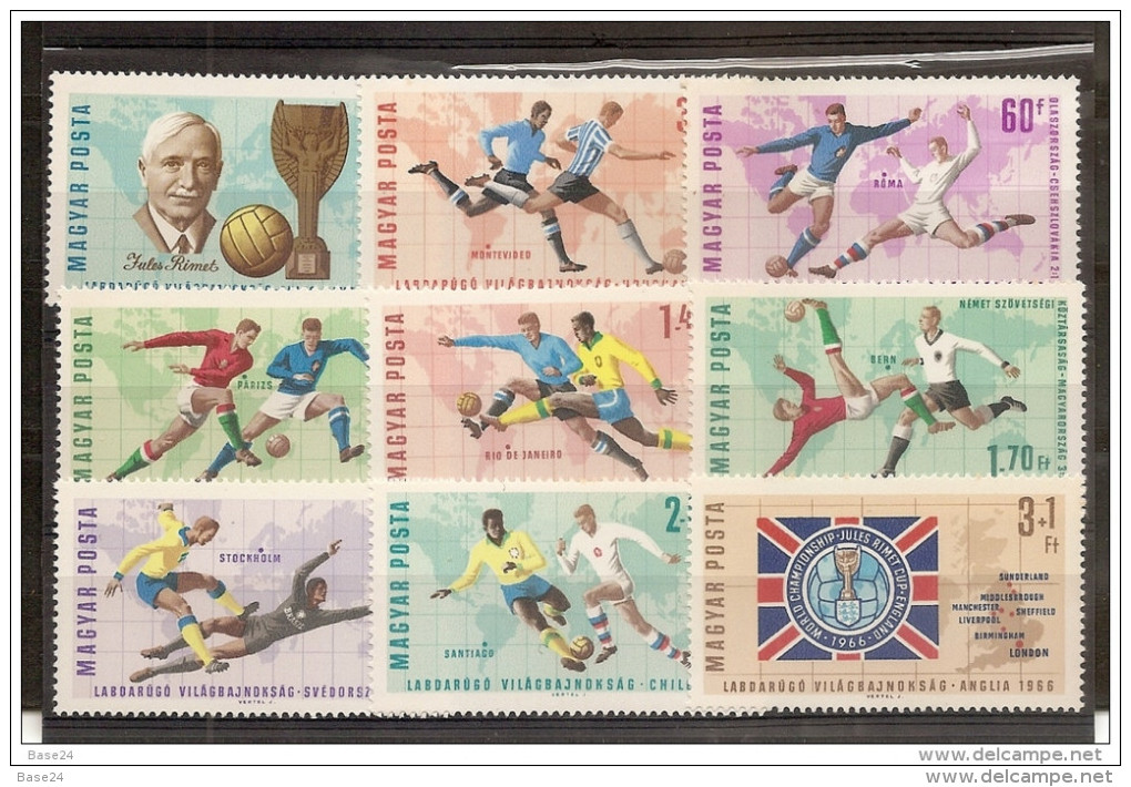 1966 Ungheria Hungary CAMPIONATI MONDIALI DI CALCIO  WORLDCUP Serie Di 9v. (1832/40) MNH** - 1966 – England
