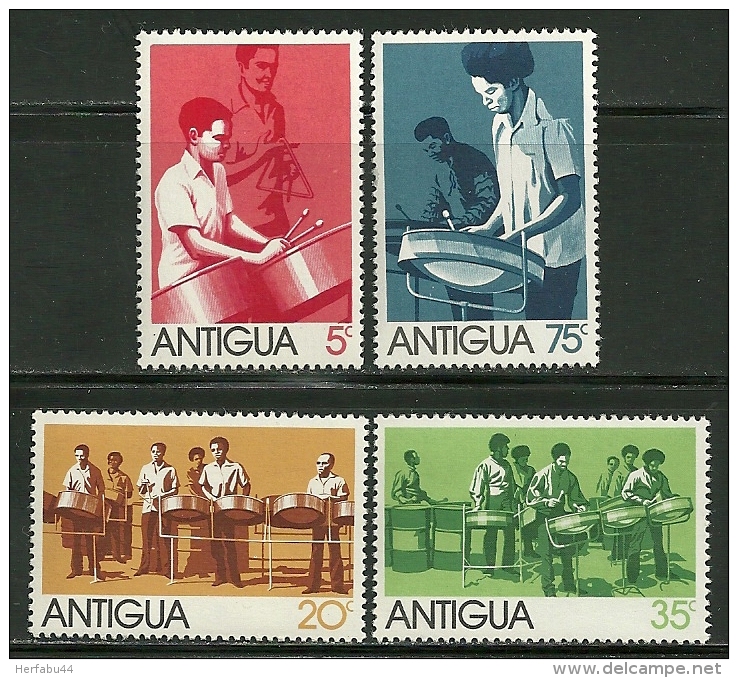 Antigua    "Traditional Steel Band"       Set    SC# 341-44   MNH** - 1960-1981 Ministerial Government